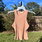 Good American  Classic 90s Ribbed Tank Top in Taupe Size 2 / US M Photo 3