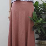 CHAPS Ralph Lauren Linen Maxi Skirt Lined Rose Pink Girly Flowy Summer Feminine Photo 0