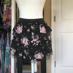 36.5 2 cute brand black floral ruffle mini skirt Photo 2
