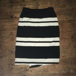 Athleta black and white striped faux wrap Zamora knit skirt Photo 4