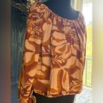 Gilli Brown and Cream Floral Blouse Size Small Photo 1