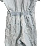 ZARA  Women’s Blue Denim Cotton‎ Linen Blend Jumpsuit Size Medium Photo 5