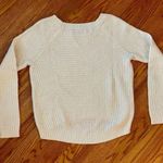 Crème colored scoop neck waffle sweater Size M Photo 1