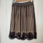 Valentino Garavani Valentino Red Elegant Black Embroidered‎ Tulle Skirt Photo 5