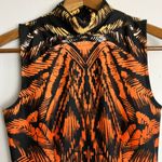 Venus  Orange Black Animal Print Sleeveless Dress Photo 2
