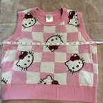 Hello Kitty  Sweater Vest Women’s Size Medium Pink White Photo 3