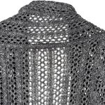 Arden B  Open-Knit Long Cardigan Drawstring Waist Size S Gray Duster Sweater Photo 10