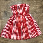 Vineyard Vines  red silk Gingham Strapless Dress Photo 1