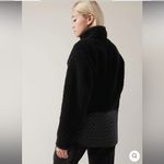 Athleta Winter Cozy Black Sherpa Quilted Snap Sweatshirt Size M Photo 1