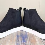 Soda Women’s Draw-G Black Faux Suede Slip On Wedge High Top Sneakers 6.5 Photo 4