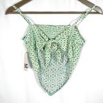 SO  Green Floral Bandana Crop Tank Top XS Photo 3