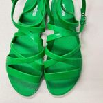 Melissa  Green Rubber Strappy Sandals Womens 8 Jelly Shoes Flats Beachy Summer Photo 4