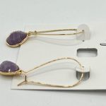 Style & Co Stone Linear Drop Earrings in Gold/Purple MSRP $15 NWT Photo 3