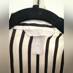 H&M Oversized Striped Button Down Satin Blouse Champagne & Black Stripes Size XL Photo 2
