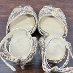 Lauren Ralph Lauren Kadie 4” snake skin ankle wrap heel size 7 1/2 Yellow Photo 6