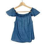 Madewell  Indigo Cotton Chambray Off Shoulder Short Sleeve XXS Photo 4