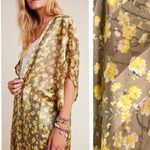 Anthropologie Andersen & Lauth Yellow Floral Isolde Kimono OS Photo 2