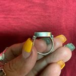 Elegant Vintage Sterling Silver and Red Gemstone Ring Photo 3