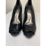 dexflex comfort  Klue Womens Size 6.5 Open Toe Heel Shoes Black Shiny Photo 2