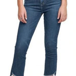 Silver Jeans  Womens‎ 27 Blue Fleet Kick Crop Denim Raw Hem High Rise Cotton Photo 0