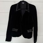 Think Tank Women’s Medium Black Velvet Blazer Vintage Silk Blend Photo 0