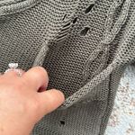 Sans Souci  Distressed Knit Sweater Gray Medium Photo 1