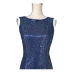 Be Smart Vintage 80s Blue Sequins Dress Made In USA Size M Size M Photo 3
