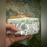 Vintage NOS Kay Shannon blue lace wedding bridal garter Photo 7