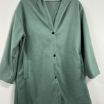 Womans Excellent Condition Hooded Knee Length Fleece Jacket XXL Aqua Green Photo 0