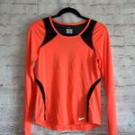 Nike Orange Black Mesh Long Sleeve DRIFIT Thumbhole Top size XL workout gym Photo 0