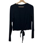 Lululemon Time To Restore Nulu Long Sleeve Wrap Top Black Women’s Size 8 Yoga Photo 2