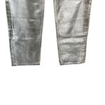 ZARA  Boy Fit Jeans‎ Boyfriend Mid Rise Button Fly Silver Metallic Size US 0 Photo 8