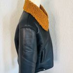 Rebecca Minkoff Faux Shearling Vegan Leather Moto Jacket, Black/Brown, Large NWT Photo 9