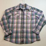 Wrangler  Plaid Long Sleeve Shirt - Pink, Green, White Photo 0