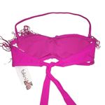 The Bikini Lab NEW  Fringe Bandeau Bikini Top size S Pink Photo 1
