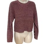 Rag and Bone Jubilee Metallic Dusty Rose Crew Neck Ribbed Sweater Pullover Pink S Photo 4