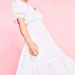 Betsey Johnson  White Spectator Tiered Midi Dress Prairie Cottagecore Confetti Photo 0