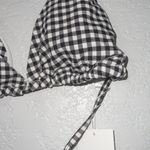 ANDIE NWT  Black & White Gingham Check The String Bikini Top Size XL Photo 3