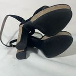 Betsey Johnson BETSY JOHNSON MATTIE BLACK VELVET PLATFORM GOLD GLITTER HEELS 7.5M PREOWNED Photo 8