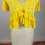 Cleobella  Yellow Ruffle Crop Top Photo 3