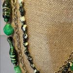 Chic Green and Gold Beaded Necklace Photo 1