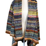 Figwood Multicolor Striped Open Front Waterfall Cardigan Sweater Mohair Blend Blue Size undefined Photo 0