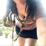 Butterscotch Bakelite beads , Wood & Bone long necklace,One of a kind handmade Brown Photo 6