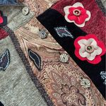 Julia Kim Patchwork Floral Embroidered Blazer size XL Brown Photo 6