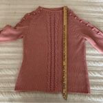 Westbound Vintage Hand Knit  Pink Wool Blend Sweater with Popcorn Texture Size M Photo 5