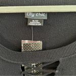 City Chic Sweater Black Criss Cross Long Sleeves Knit Sz 22 (XL) NWT Photo 4