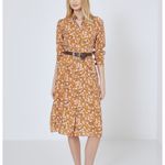 Source Unknown NWOT Shirtdress Floral Midi Carmel Women’s Size Small Photo 10