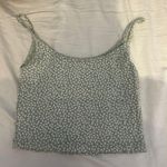 Brandy Melville Green Floral Tank Top Photo 4