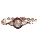 STERLING SILVER 925 MOONSTONE, TOPAZ AND GARNET TENNIS BRACELET White Photo 5