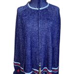 Lee Fashioned by  Women's Vintage Full Zip Cape Blue Red White Sz L EUC Photo 3